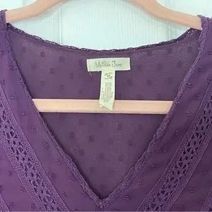 Matilda Jane Dresses Womens Matilda Jane Festive Fancy Plum Purple Swiss Dot Dress Size Medium Poshmark